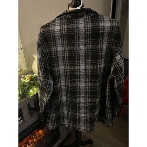 John Wayne Stock & Supply NWT men's sweater plaid‎ XL black gray - Picture 4 of 4